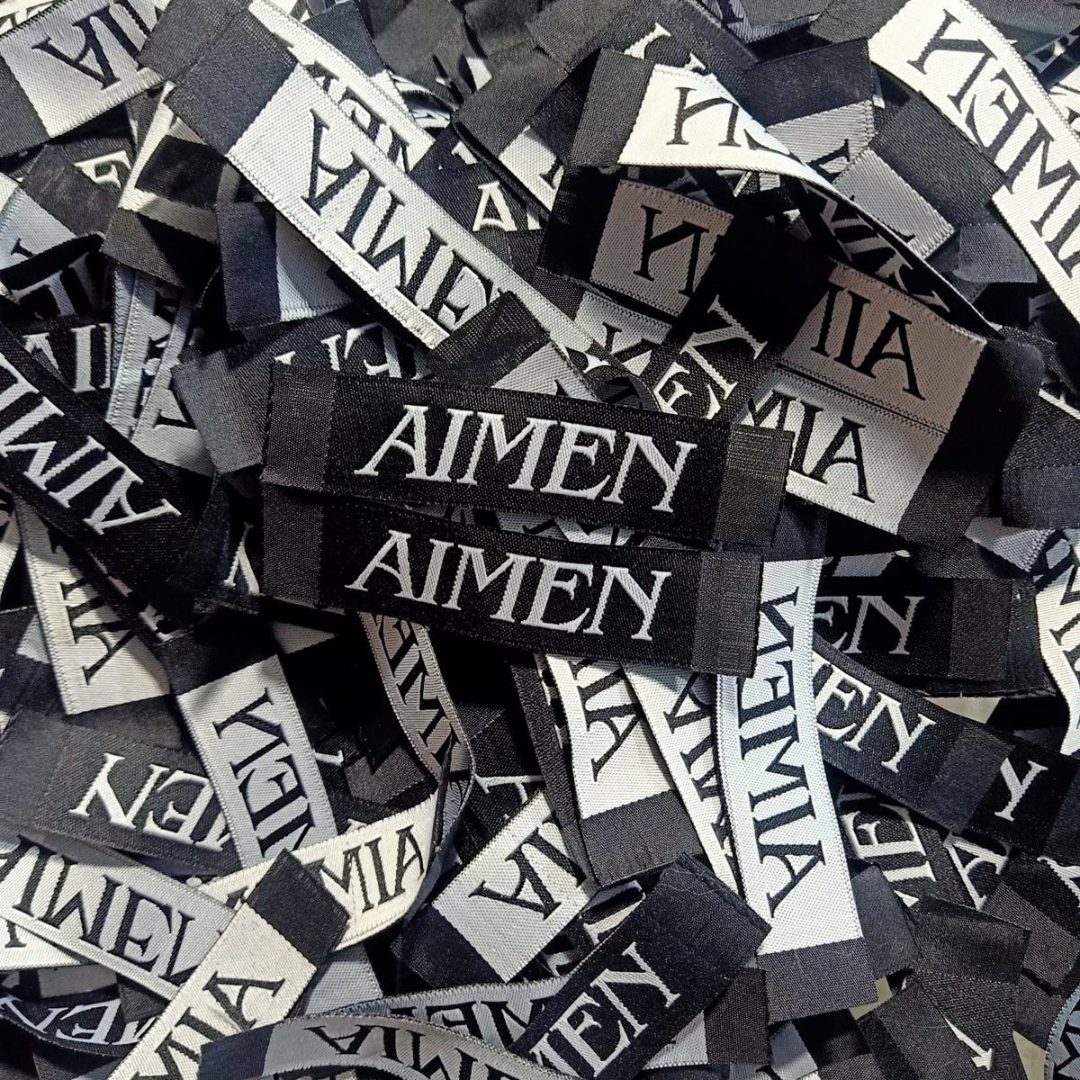 Real woven brand labels example